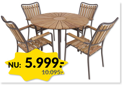 EVA TEAK HAVEMØBELSÆT - BLACK WEEK